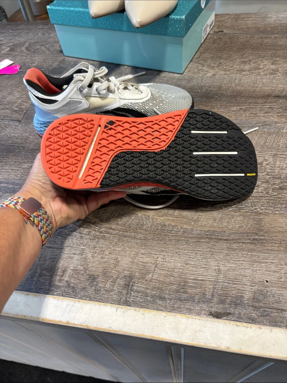 Reebok Nano X Gradient Performance Trainer - White, Black & Red-Blue